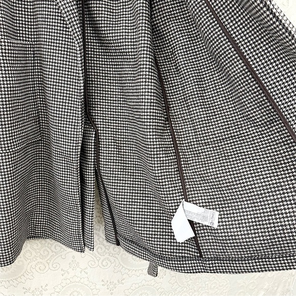 Abercrombie & Fitch Wool Trench Coat Houndstooth Belted - Picture 15 of 16